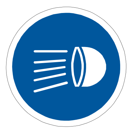 To indicate that you must switch on your headlights to see and be seen. Switch lights on in the dip position