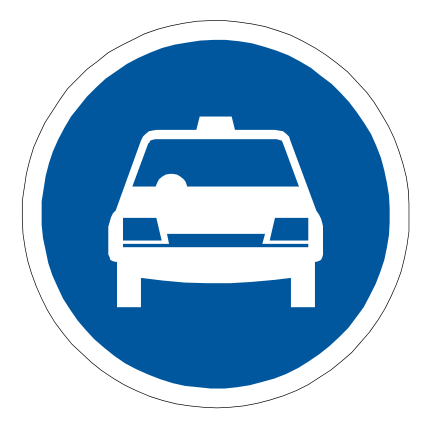 To indicate that the road or part of it is set aside for use by taxis only