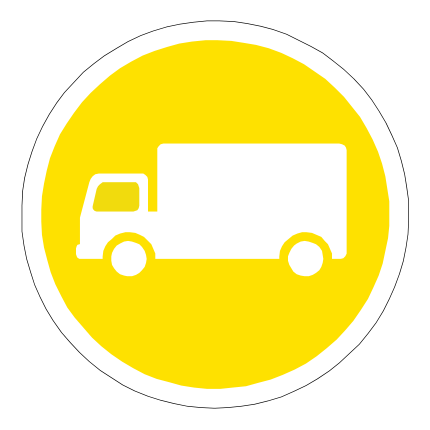 To indicate that the road or part of it is set aside for use by goods vehicles only