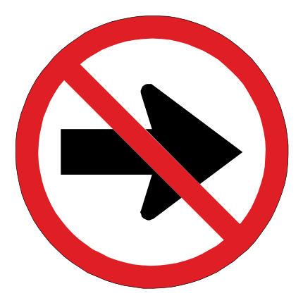 To prohibit vehicles from turning right