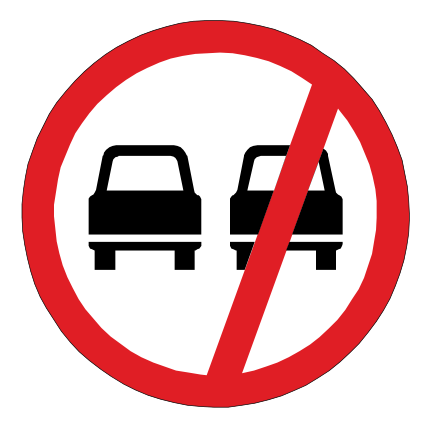 Over taking vehicles is prohibited for the next 500m