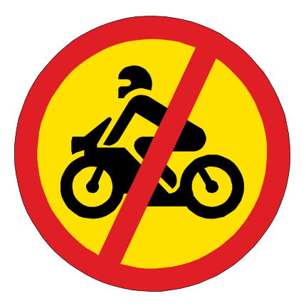 To prohibit motorcycles on a part of a carriageway for safety reasons