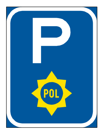 This area is reserved for parking by police vehicles