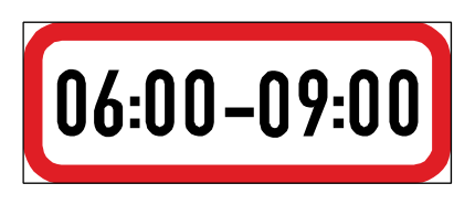 Applies during the times shown
