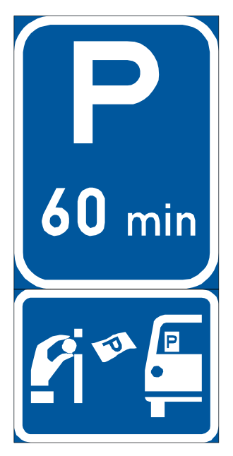 60 – min parking area requiring a parking fee