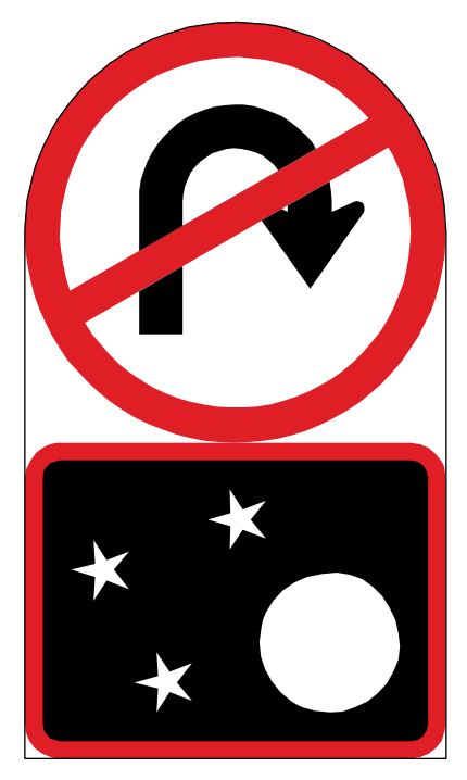 U-turn prohibited at night