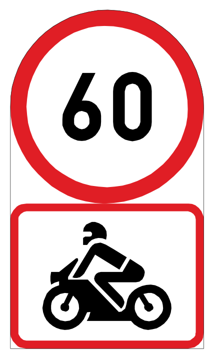 Speed limit of 60km/h applies to motorcycles only