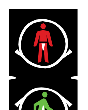 Flashing red man