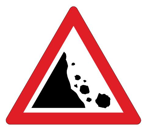 Falling rocks ahead, especially after rain