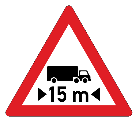 Vehicle length regulatory restriction ahead