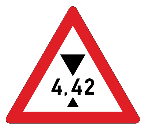 Vehicle height regulatory restriction ahead
