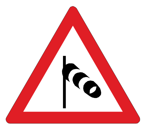 Strong crosswinds can be expected ahead