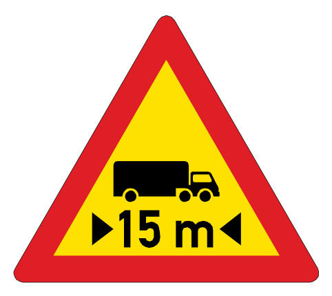 Vehicle length regulatory restriction ahead (temporary version)