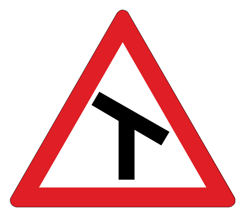 Skew T-junction ahead