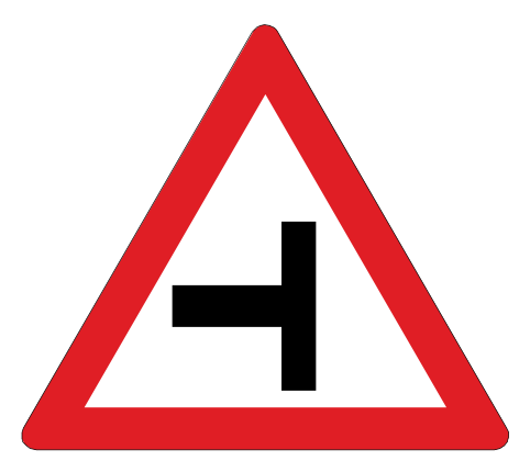 Side road junction ahead
