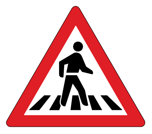 Marked pedestrian crossing ahead