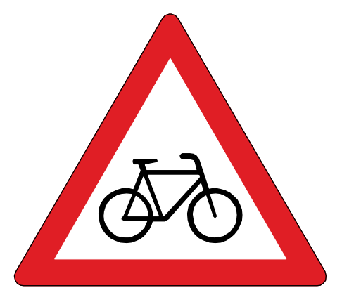Cyclist ahead