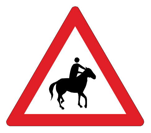 Horses and riders ahead