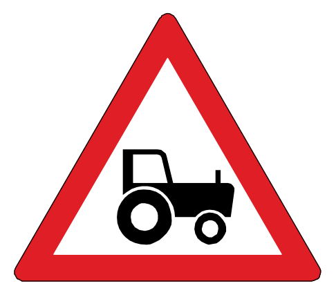 Agricultural vehicles ahead