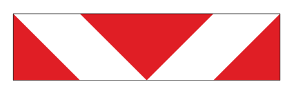 Danger plate. Marks the position of an overhead structure across the road