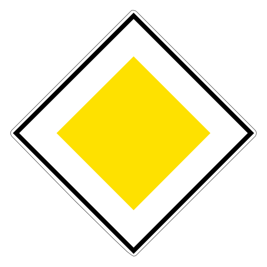 Priority road. The road you are travelling on has priority at the junction ahead