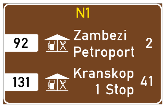 GUIDANCE SIGNS: COLOUR COMBINATIONS