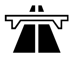 Dual carriage freeway name symbol