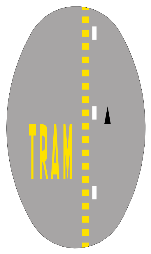 Lane reserved for trams only
