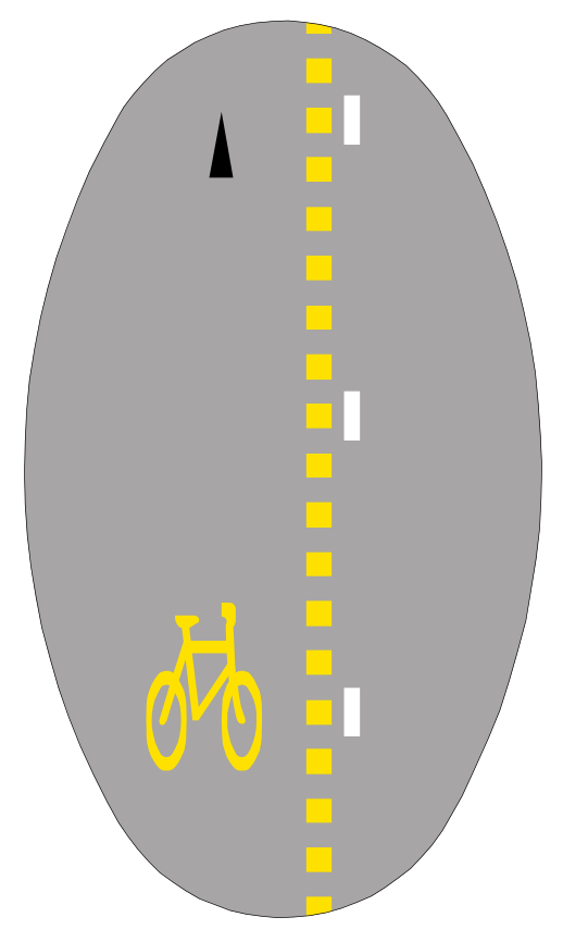 Lane reserved for bicycles only